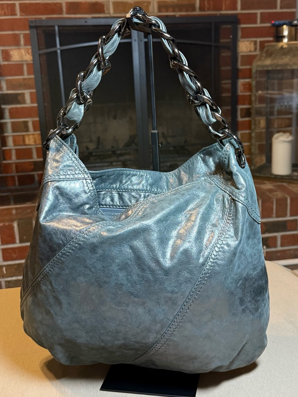 MICHAEL Michael Kors Metallic  Shoulder Hobo EUC